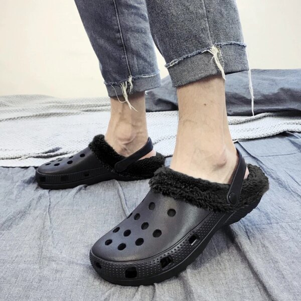 Crocs Noirs Fourrées Homme