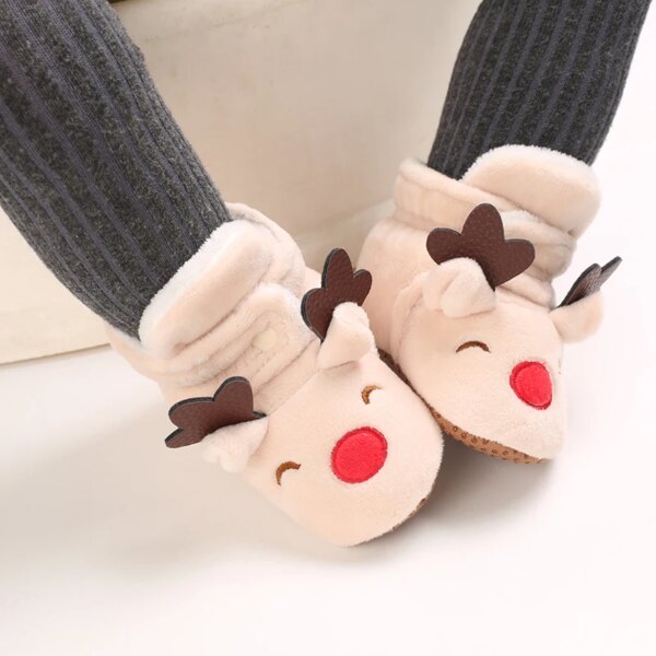 Chaussons Bébé Fourrés Noël