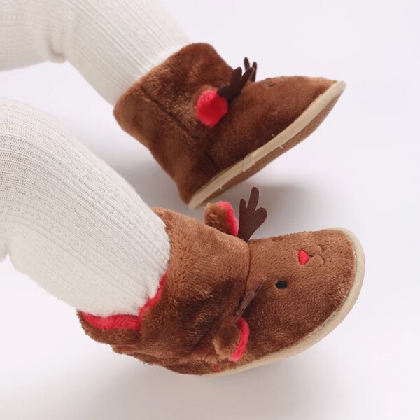 Chaussons Bébé Fourrés Noël