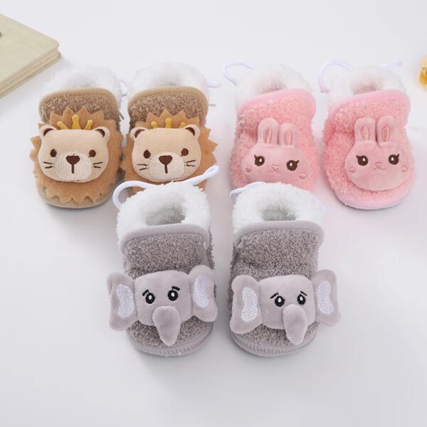 Chaussons Fourrés Animaux Bébé