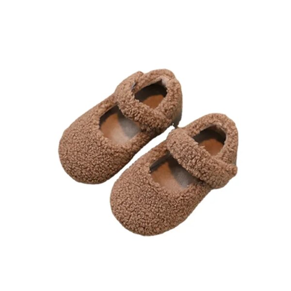 Chaussons Fourrés pour Baptême Bébé Fille