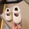 Chaussons Fourrés pour Baptême Bébé Fille