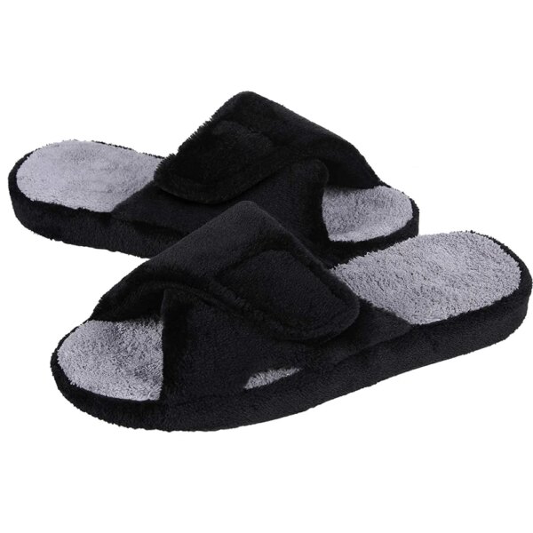 Claquette à Fourrure Noir avec Scratch pour Homme 1