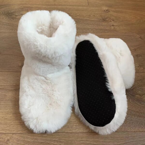 Chaussons Bottillons Fourrés Peluche pour Femme