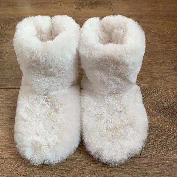 Chaussons Bottillons Fourrés Peluche pour Femme