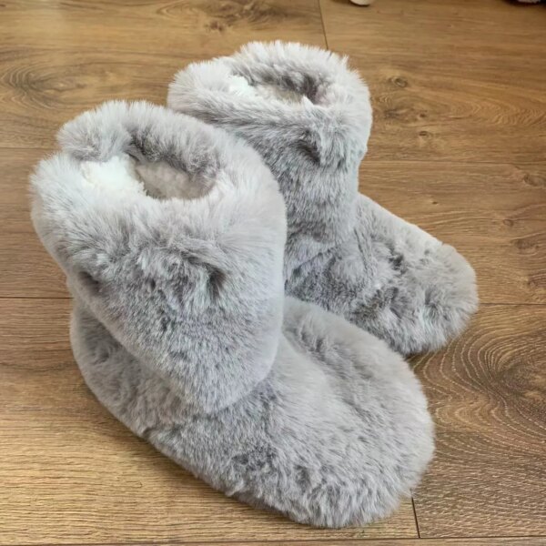 Chaussons Bottillons Fourrés Peluche pour Femme