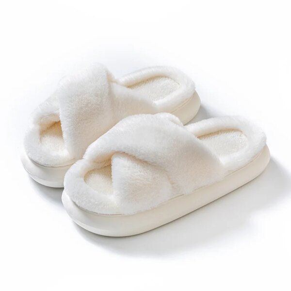 Chaussons Fausse Fourrure Moelleuse pour Femme