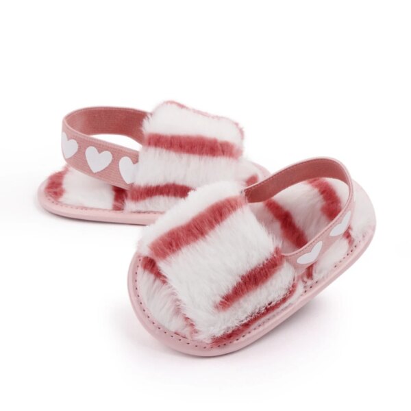 Chaussons Bébé Fourrure Rose pour Fille