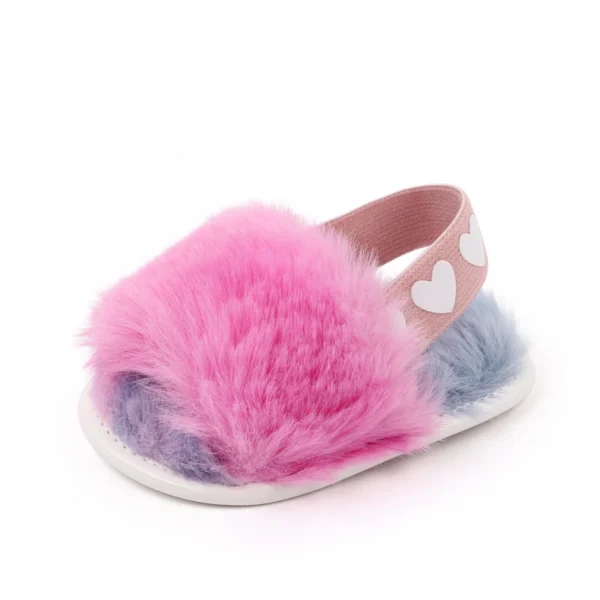 Chaussons Bébé Fourrure Rose pour Fille