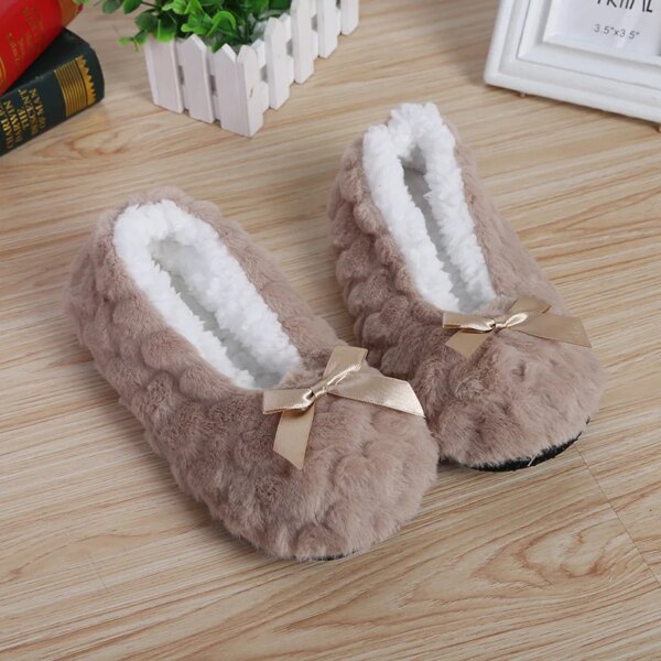 Chaussons Souple Peluche Fourrés Femme