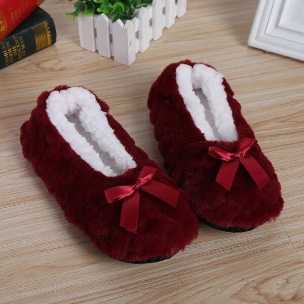 Chaussons Souple Peluche Fourrés Femme